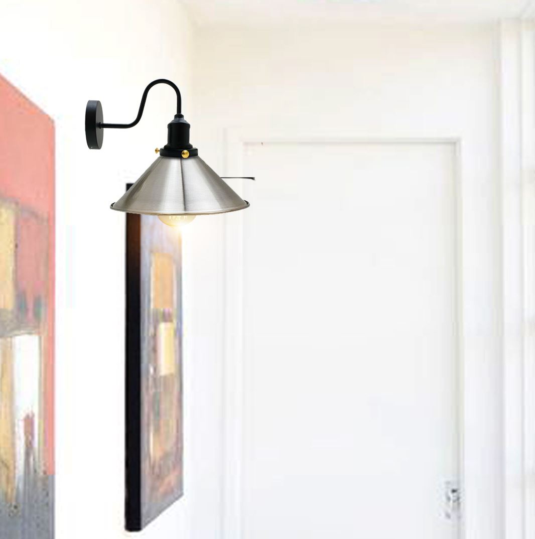 Vintage Industrial Metal Cone Shade Lighting Indoor Wall Sconce Light Fittings~3389 - LEDSone UK Ltd