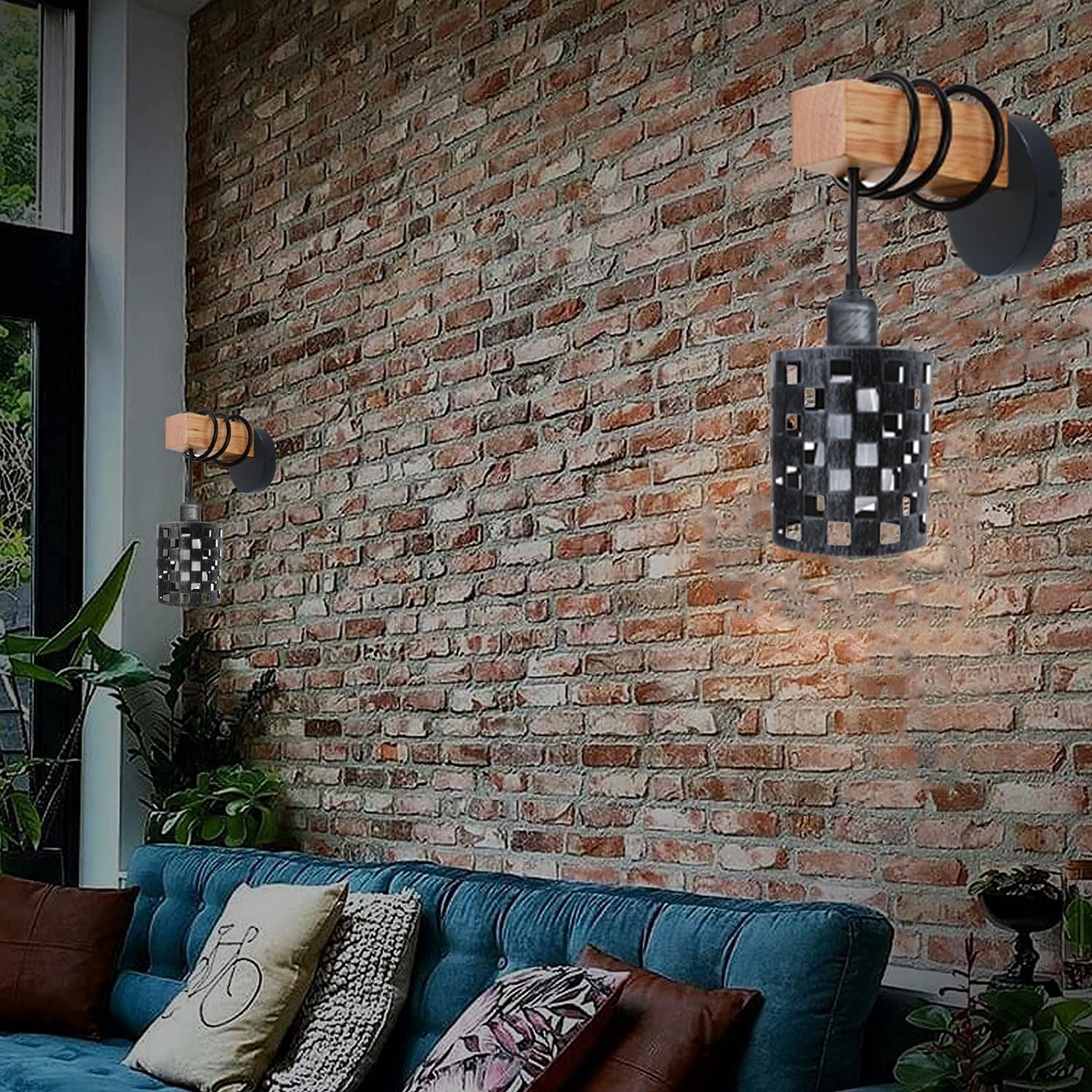 Vintage Industrial Retro Metal Wood Wall Lights Sconce Lamp Fixture~1314 - LEDSone UK Ltd