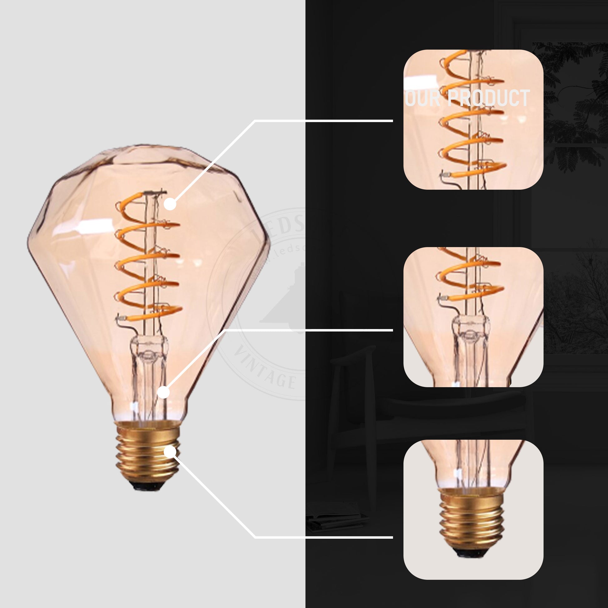 Vintage-style LED bulbs