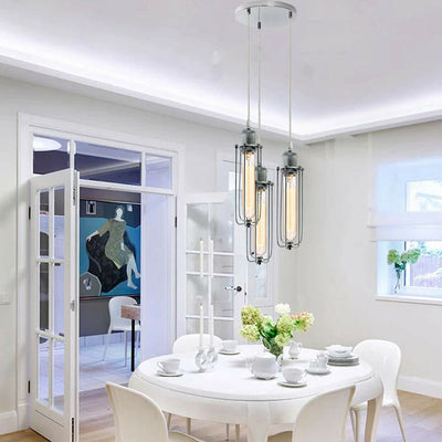 3-weg cluster hangende plafondlamp E27 chroom fitting lampenset~1353