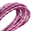 1m/5m/10m 2-aderige gedraaide elektrische kabel babyroze stof ~3015