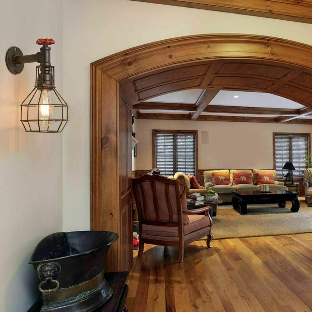 Brushed Copper Modern Industrial Retro Vintage Style Pipe Cage Wall Light Wall Lamp Fixture~1117 - LEDSone UK Ltd