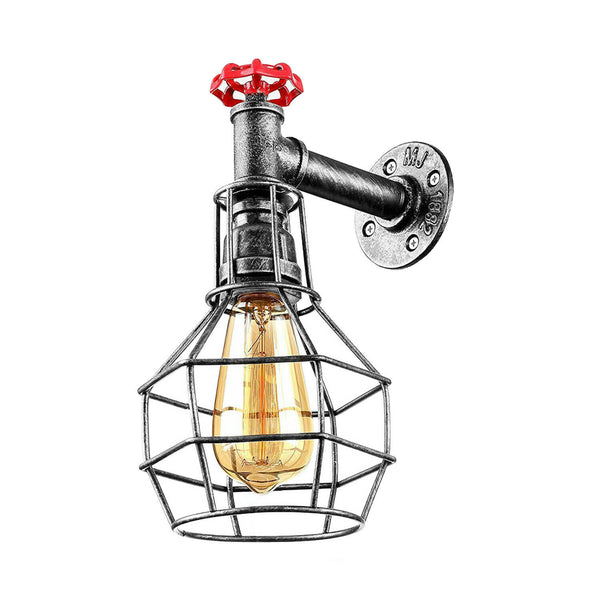 Moderne industriële retro vintage stijl buisvormige wandlamp wandlamp armatuur~1118 – Geborsteld zilver