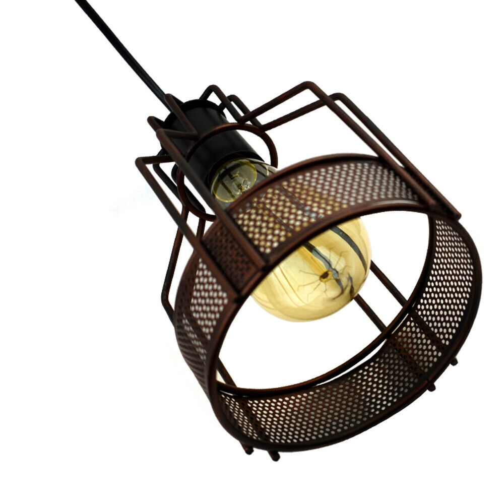 Vintage Ceiling Pendant Light Shades Metal Caged Design 3 Head Chandelier Light~4058 - LEDSone UK Ltd