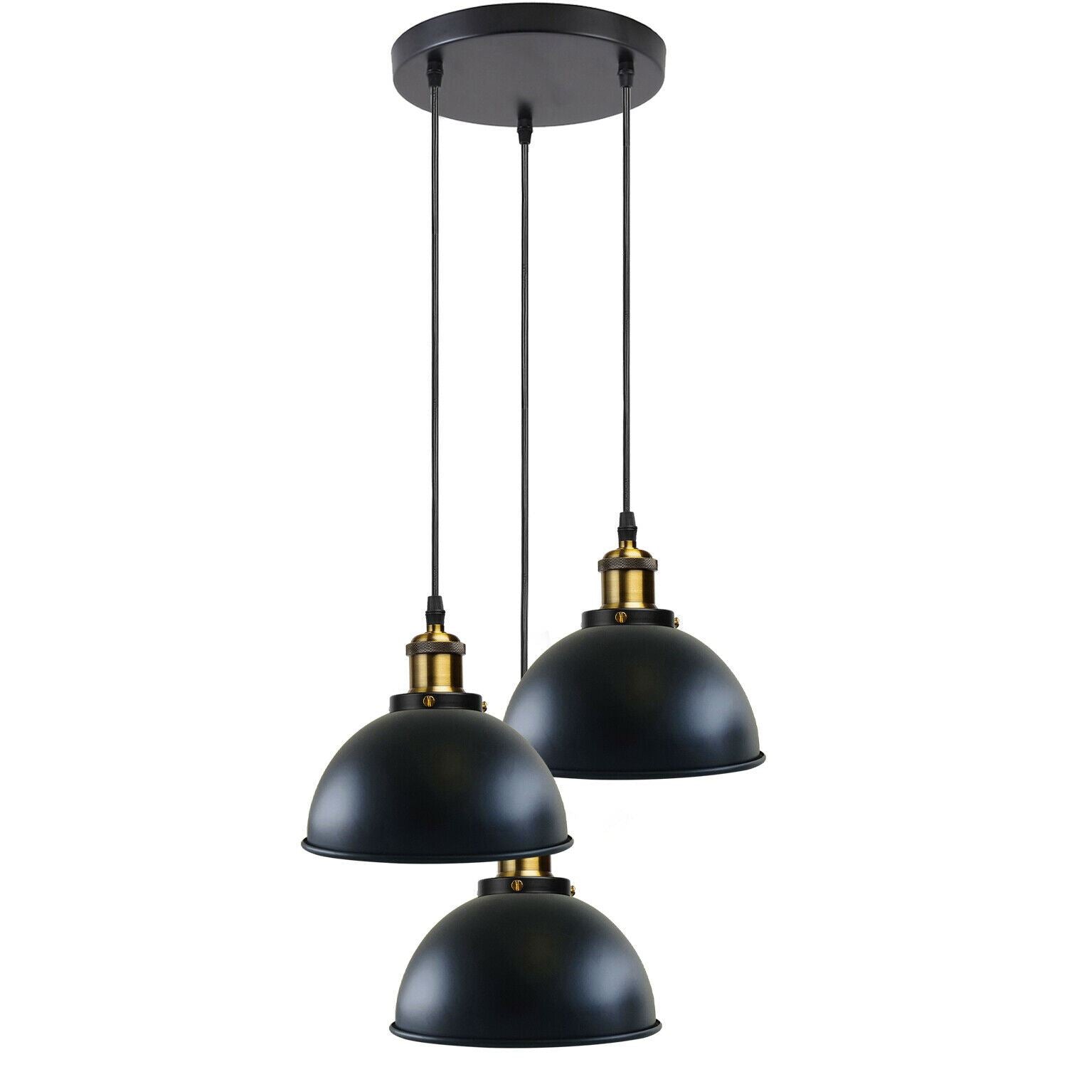 LEDSone Vintage Industrial Metal Ceiling Pendant Shade Modern Hanging Retro with various pattern Light black colour ~1259 - LEDSone UK Ltd