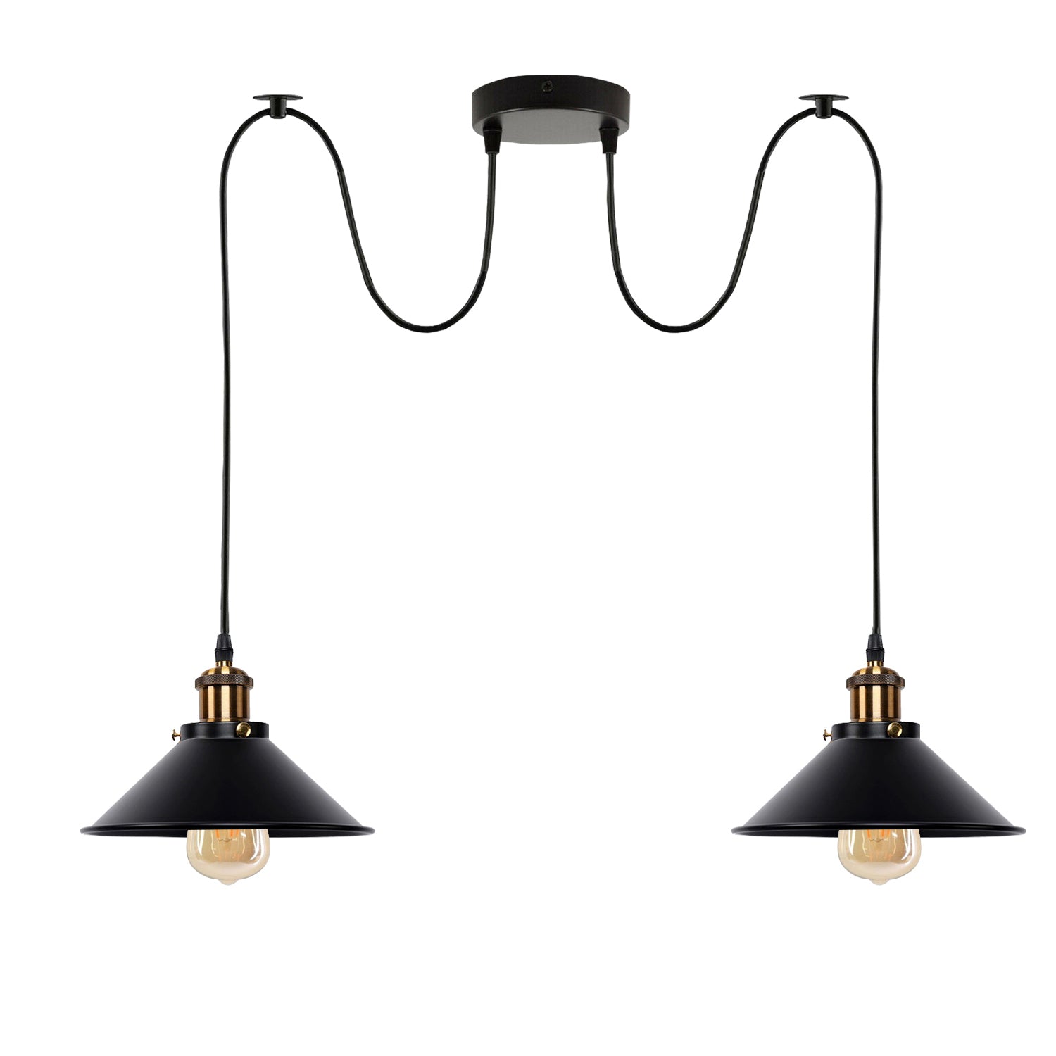LEDSone Industrial Vintage Black 2 Way Retro Industrial Ceiling E27 Hanging Lamp Pendant Light~3511 - LEDSone UK Ltd