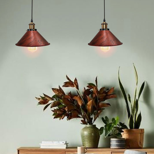 Rustic Red 2 Way Retro Industrial Ceiling E27 Hanging Lamp Pendant Light~3495 - LEDSone UK Ltd