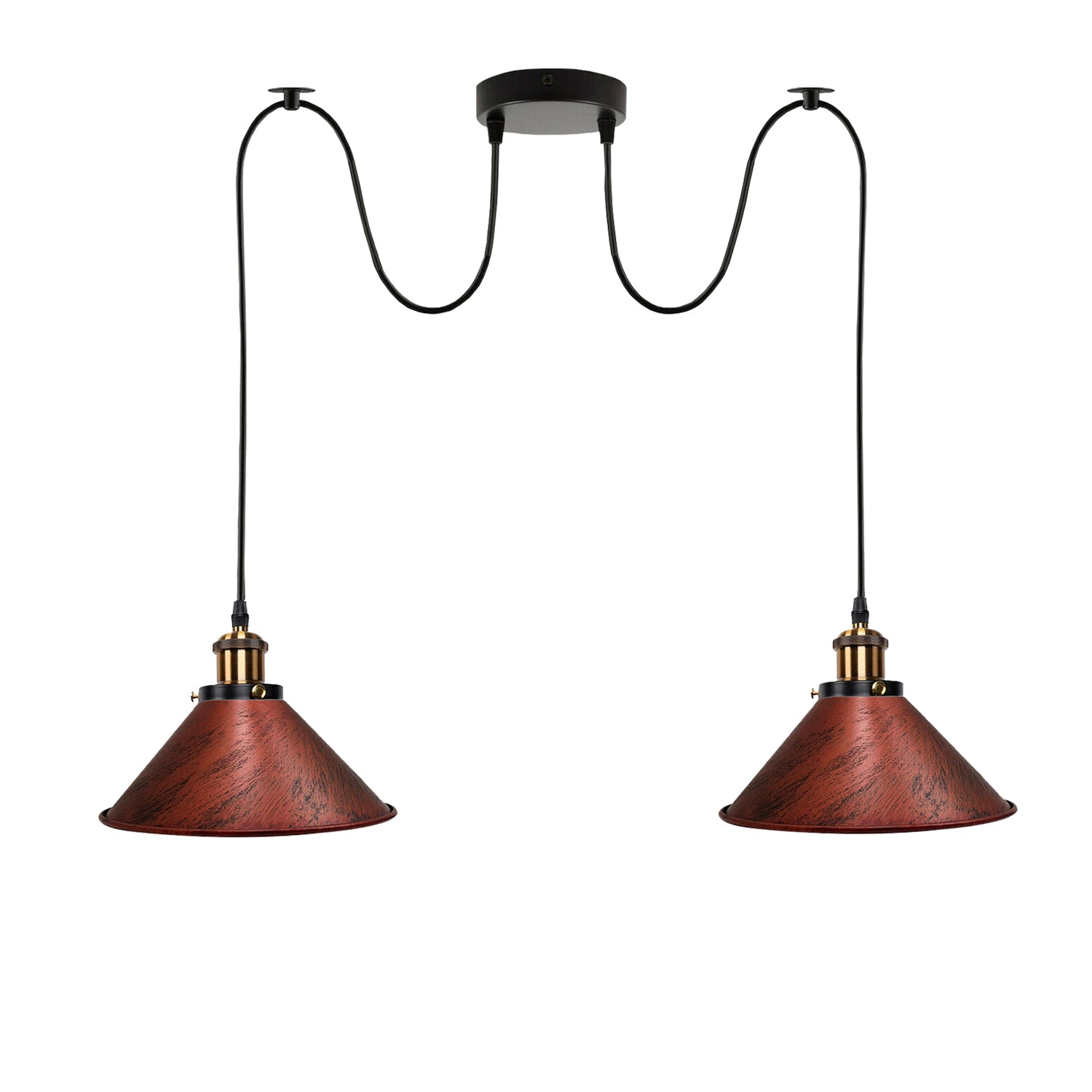 Rustic Red 2 Way Retro Industrial Ceiling E27 Hanging Lamp Pendant Light~3495 - LEDSone UK Ltd