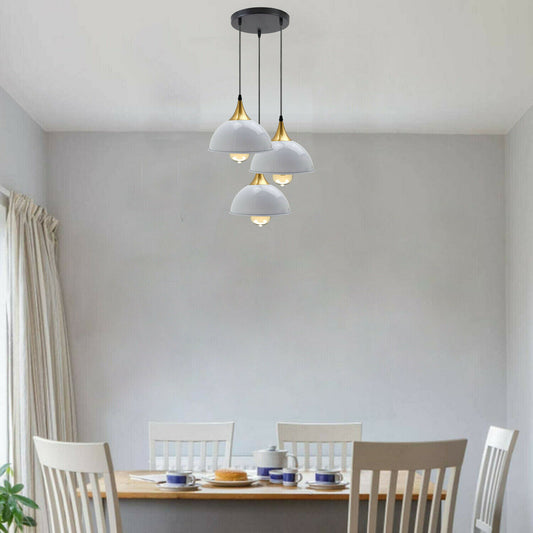 White & Gold Pendant Light 3 - Light 