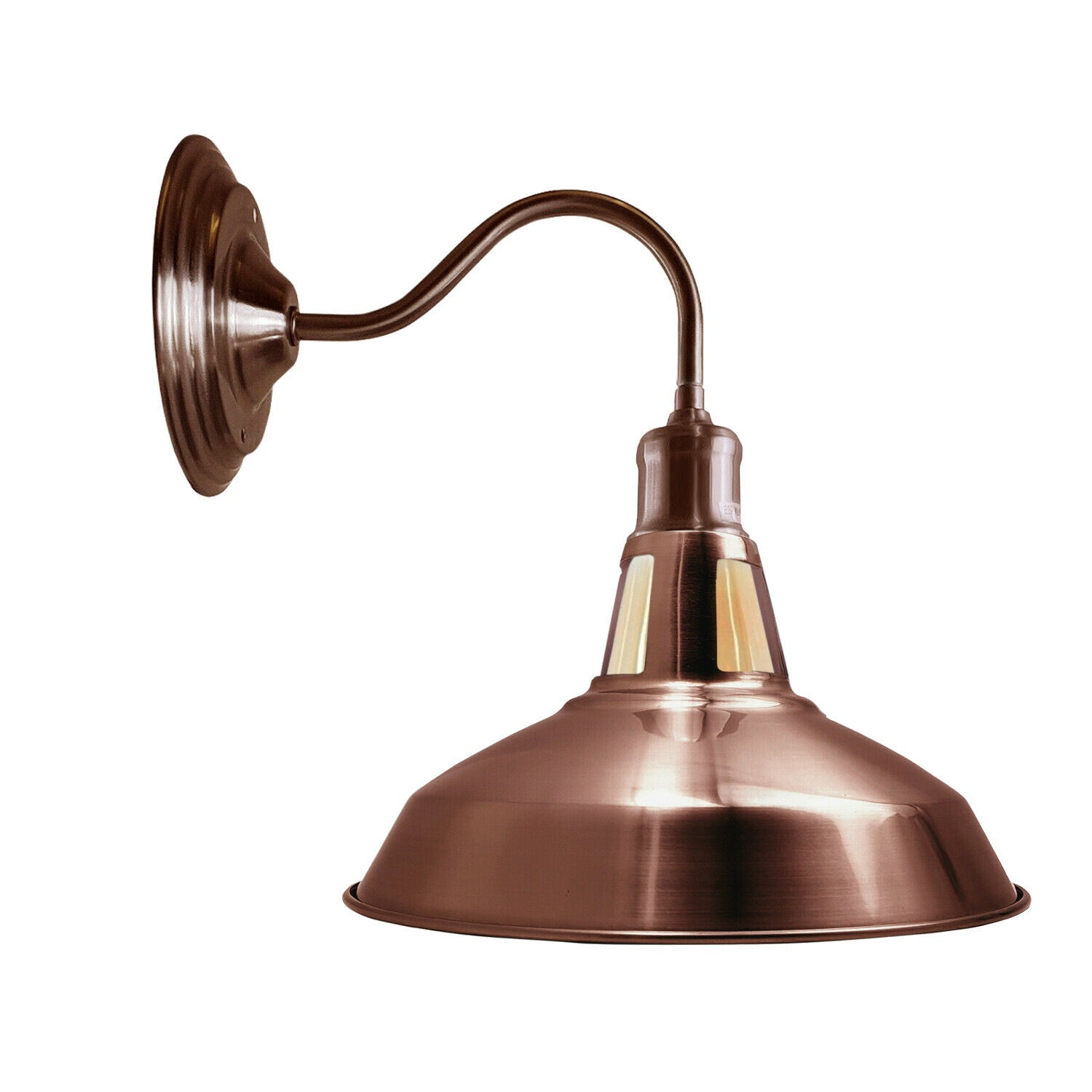 Copper Wall Light 30 cm Barn Slotted Shade Modern Style High Polished Wall Sconce~3627 - LEDSone UK Ltd