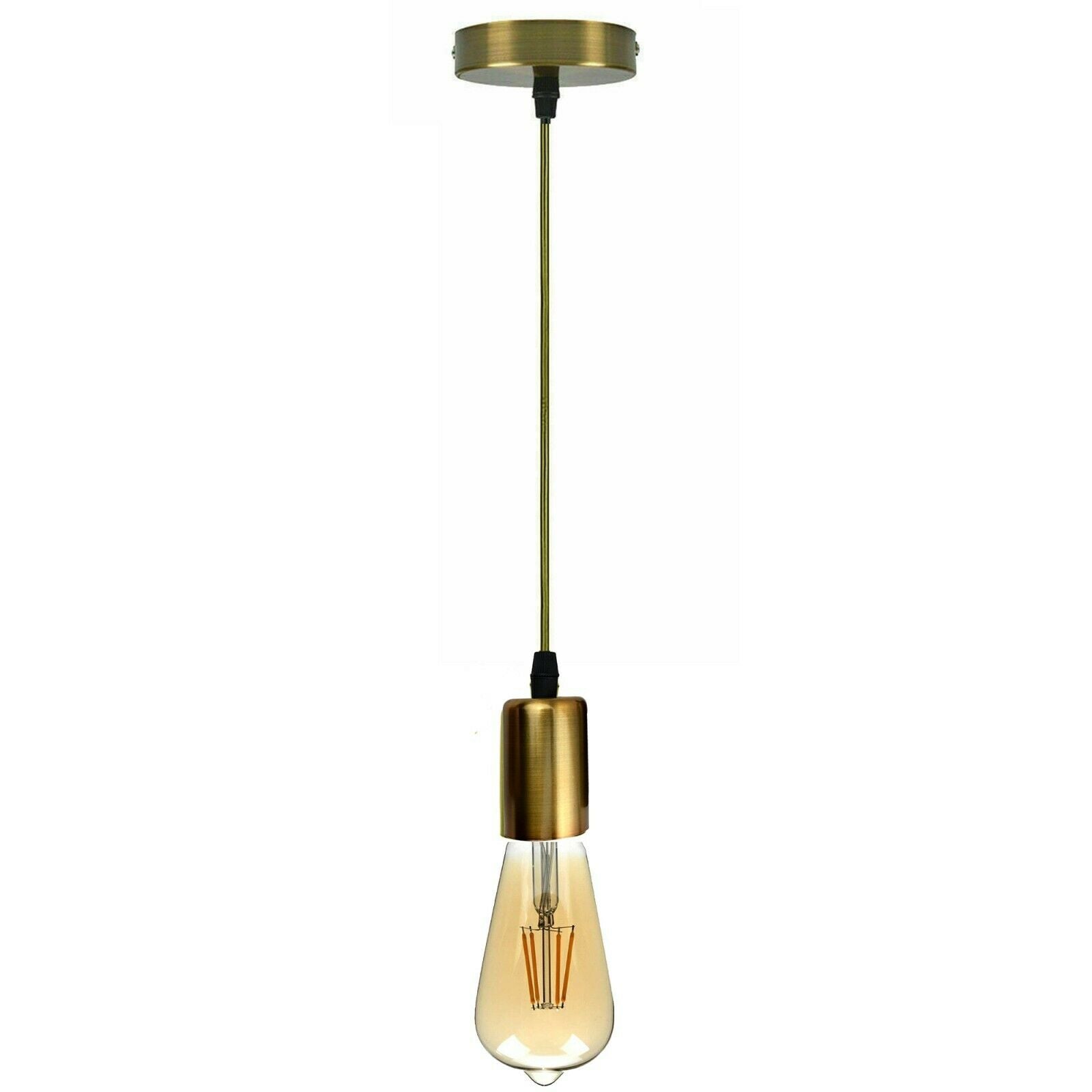 Vintage E27 Fitting Suspension Light Base Yellow Brass Lamp Holder 