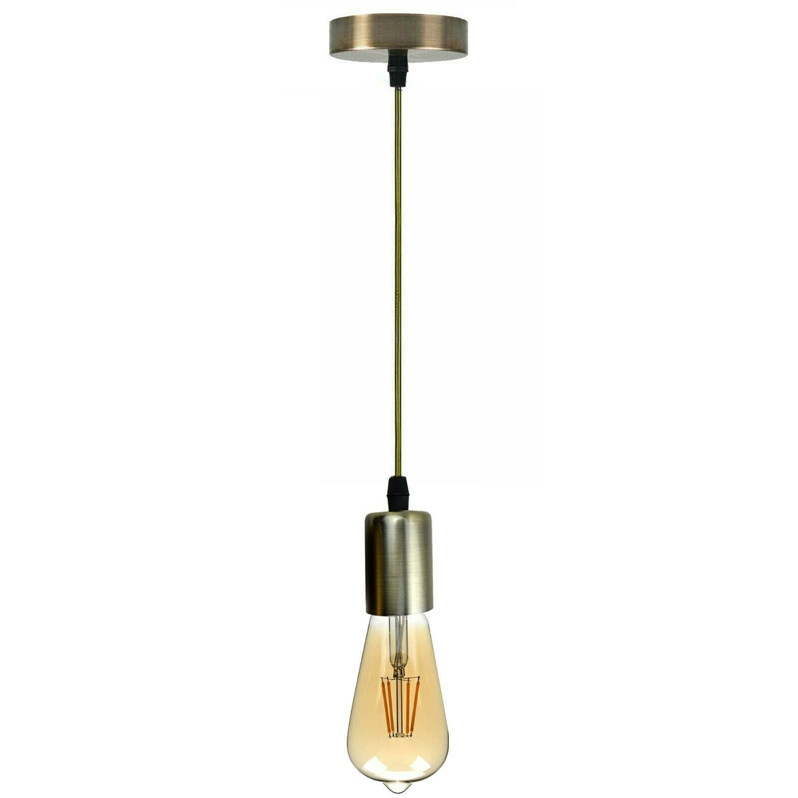 Vintage E27 Fitting Suspension Light Base Green Brass Lamp Holder Ceiling Pendant Lights~3638 - LEDSone UK Ltd