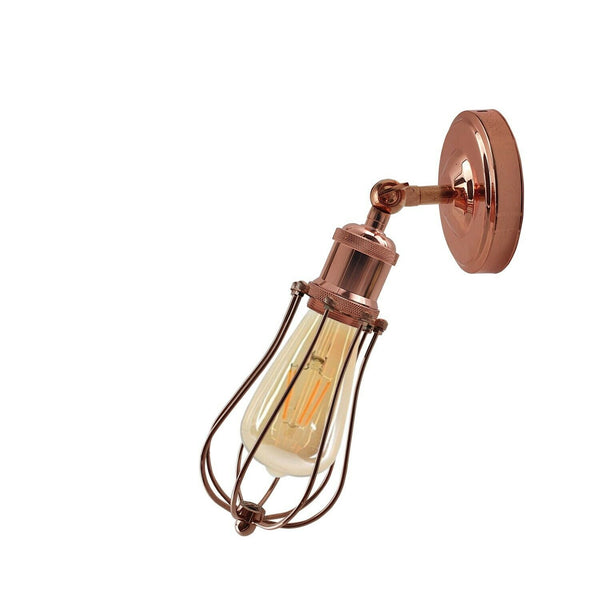 Industriële vintage retro roségouden wandlamp, lampfitting ~ 3731 – Ja