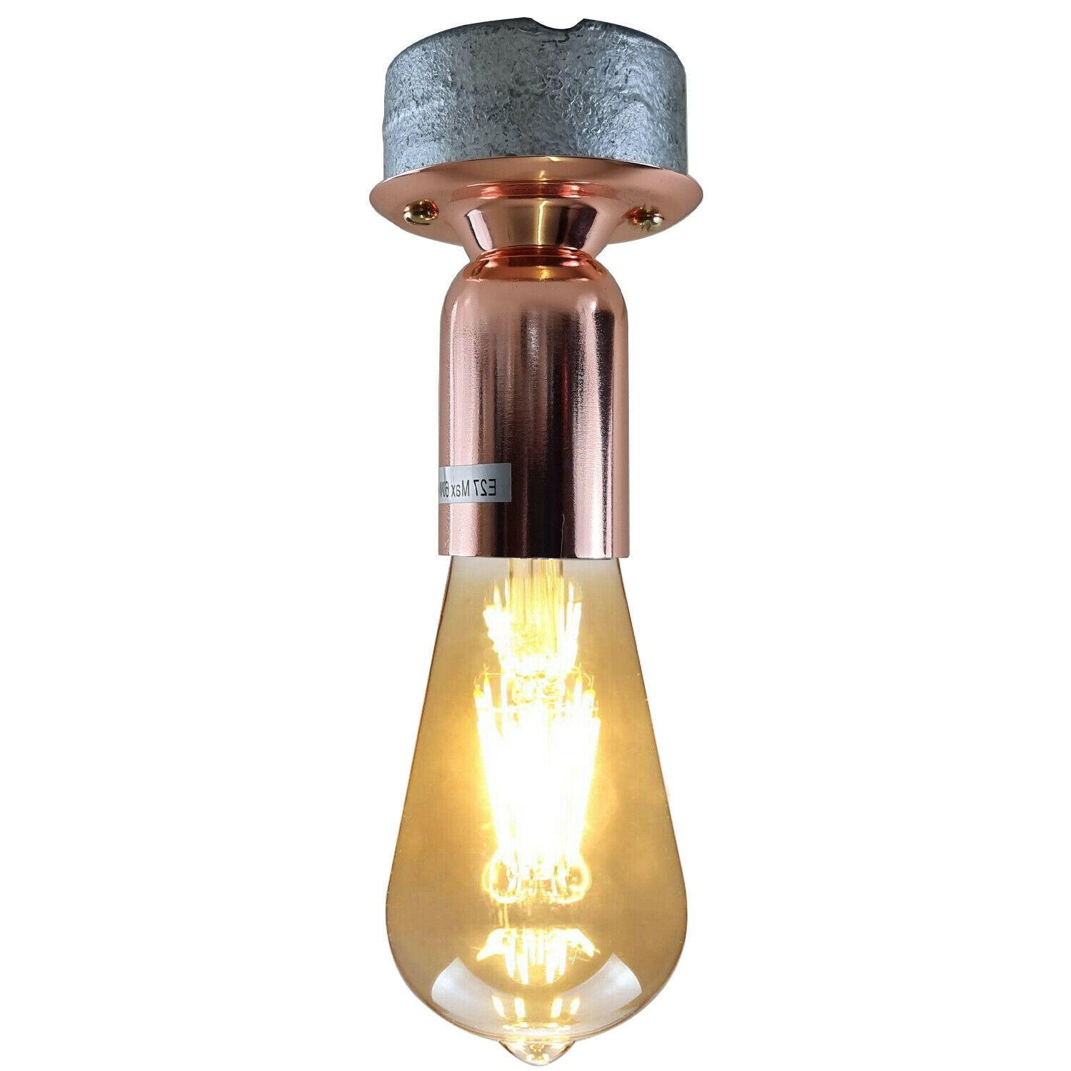 Modern Retro Industrial Vintage Ceiling Light Conduit Metal Flush Mount E27 Lamp~3665 - LEDSone UK Ltd