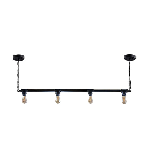 Industriële vintage hanglamp met downlight, hangend plafond, 4-weg zwarte pijplamp~3719