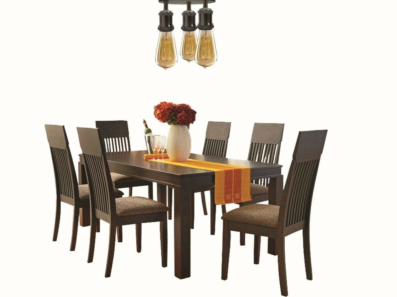 A+ Modern Black Metal Semi Flush Shiny Black 3 way ceiling light Fitting Dining Room Lights~3718 - LEDSone UK Ltd