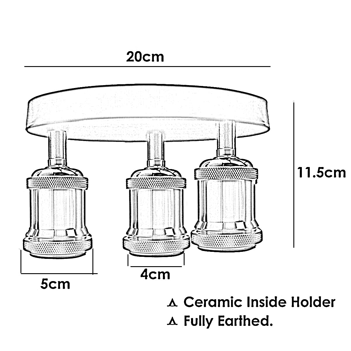 A+ Modern Black Metal Semi Flush Shiny Black 3 way ceiling light Fitting Dining Room Lights~3718 - LEDSone UK Ltd