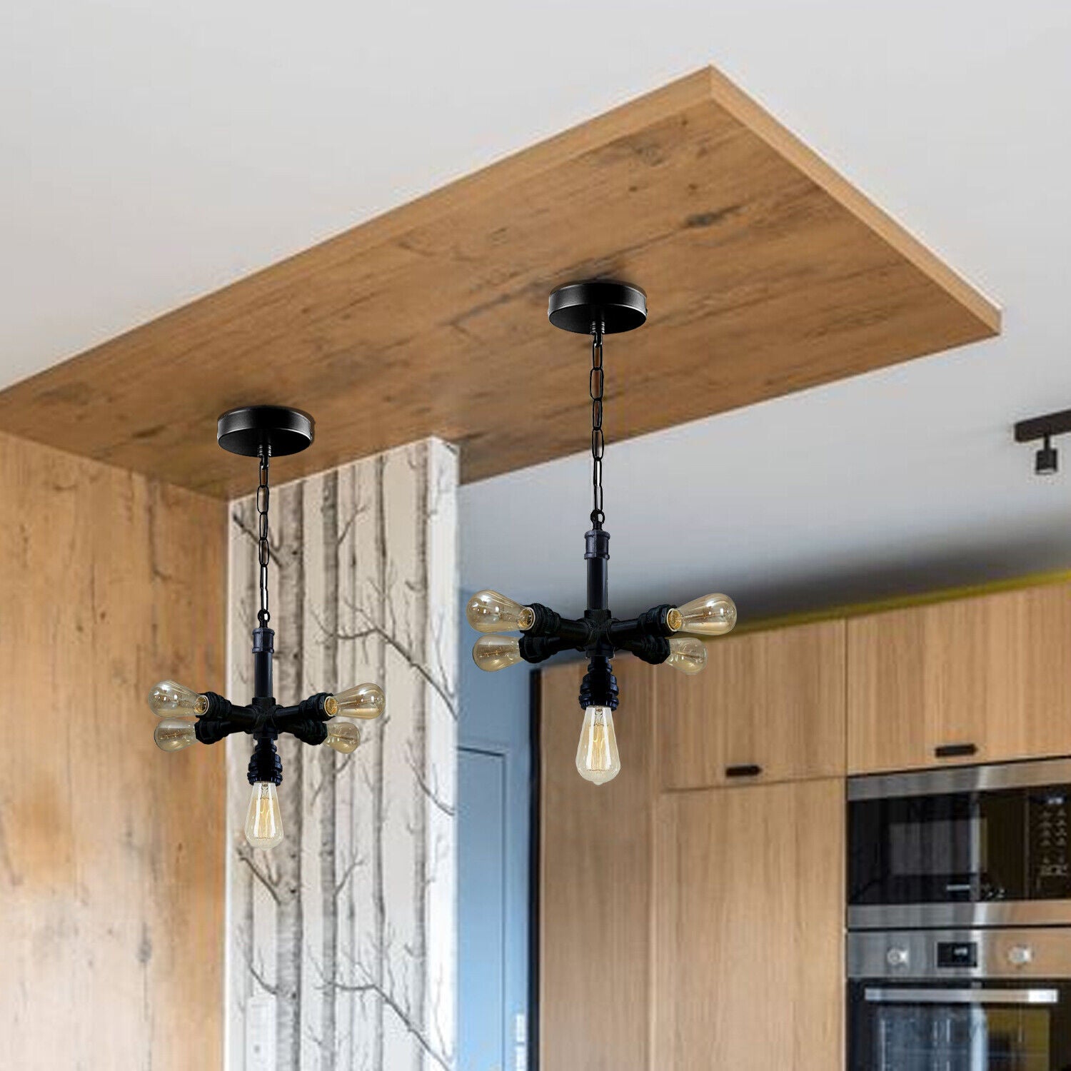 Industrial Vintage Steam Punk 5 Way Over Pendant Indoor Ceiling Hanging Light Modern~3710 - LEDSone UK Ltd