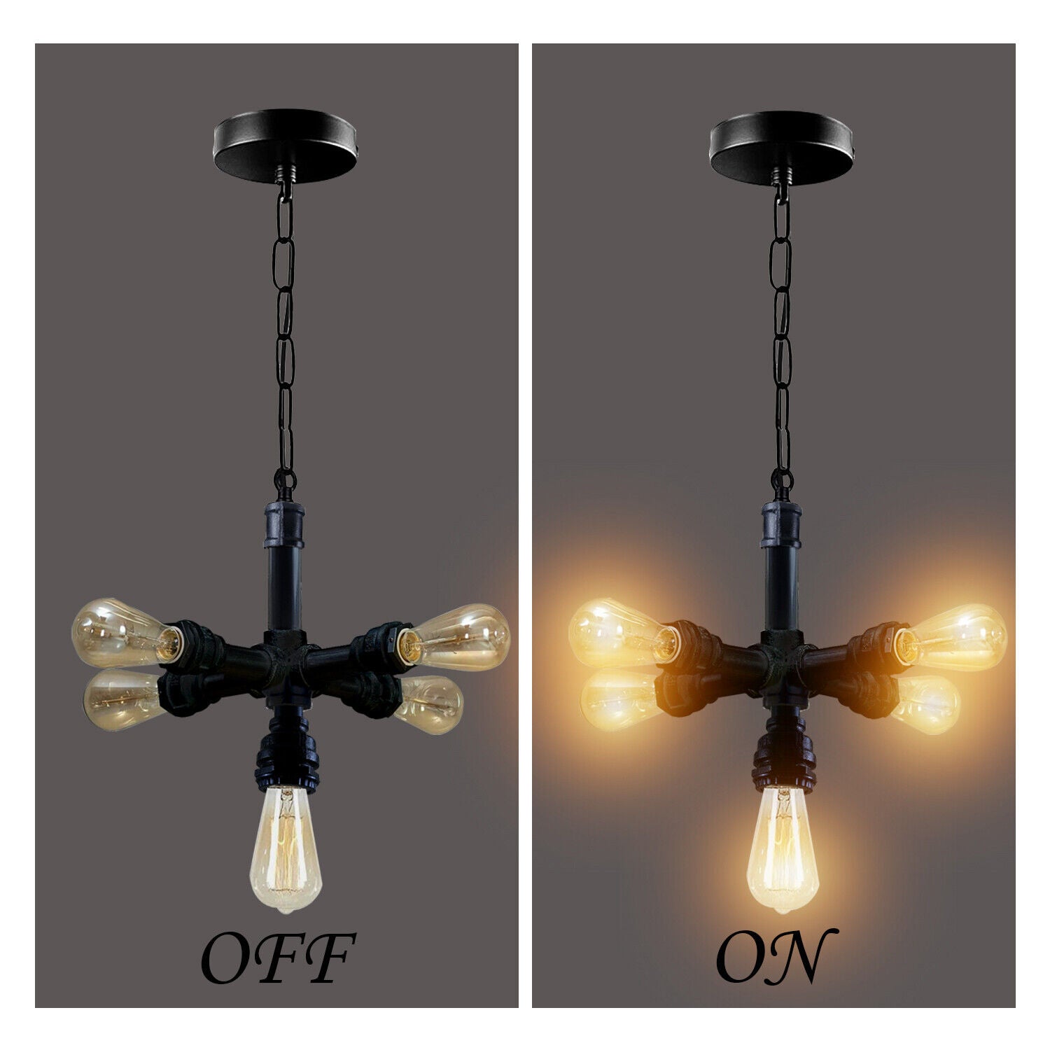 Industrial Vintage Steam Punk 5 Way Over Pendant Indoor Ceiling Hanging Light Modern~3710 - LEDSone UK Ltd
