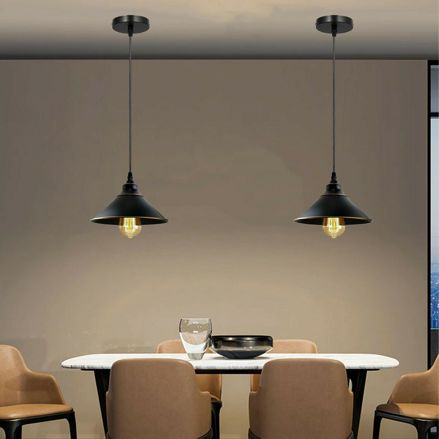 Industrial Vintage Ratio single head Round Black cone Ceiling Pendent lights E27 Holder Chandelier