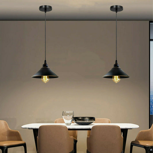 Industrial Vintage Ratio single head Round Black cone Ceiling Pendent lights E27 Holder Chandelier