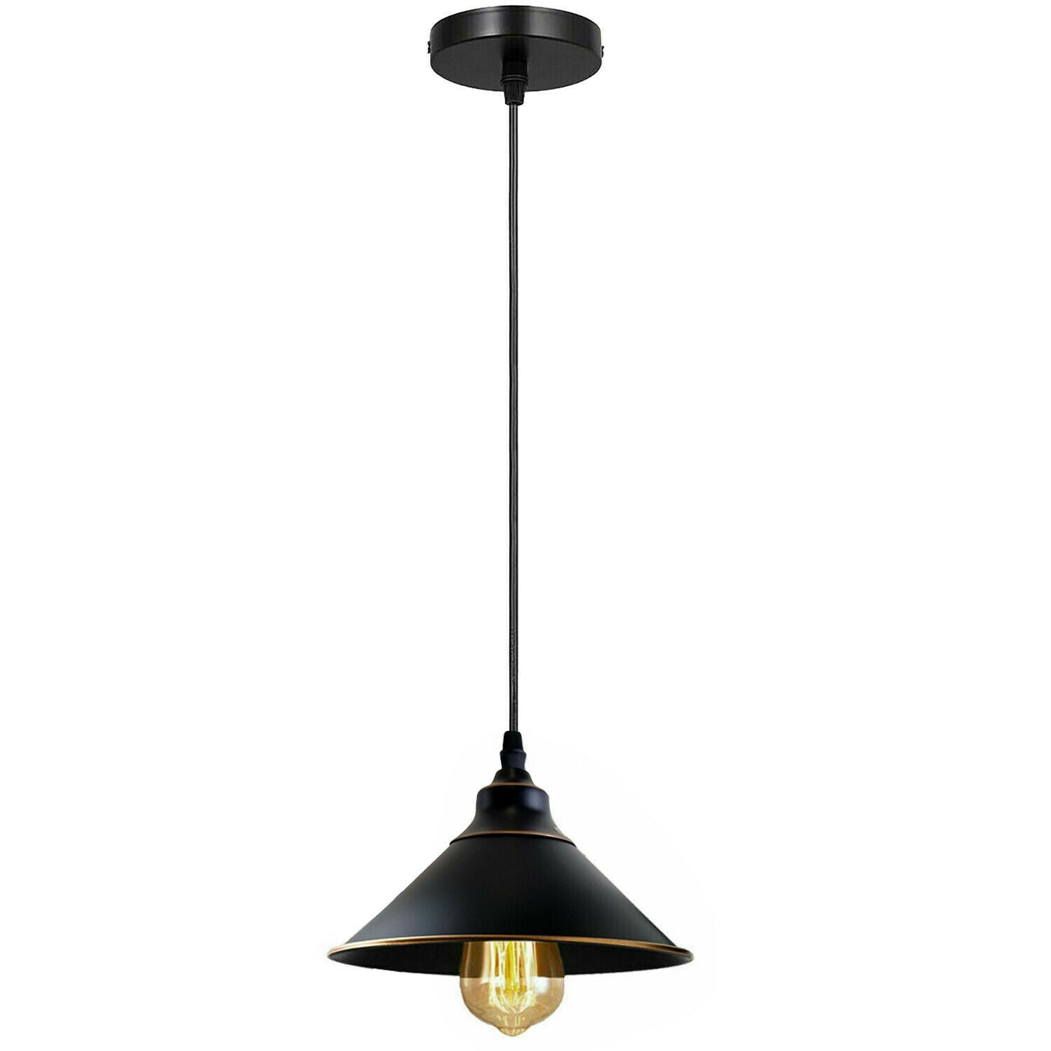 Industrial Vintage Ratio single head Round Black cone Ceiling Pendent lights 