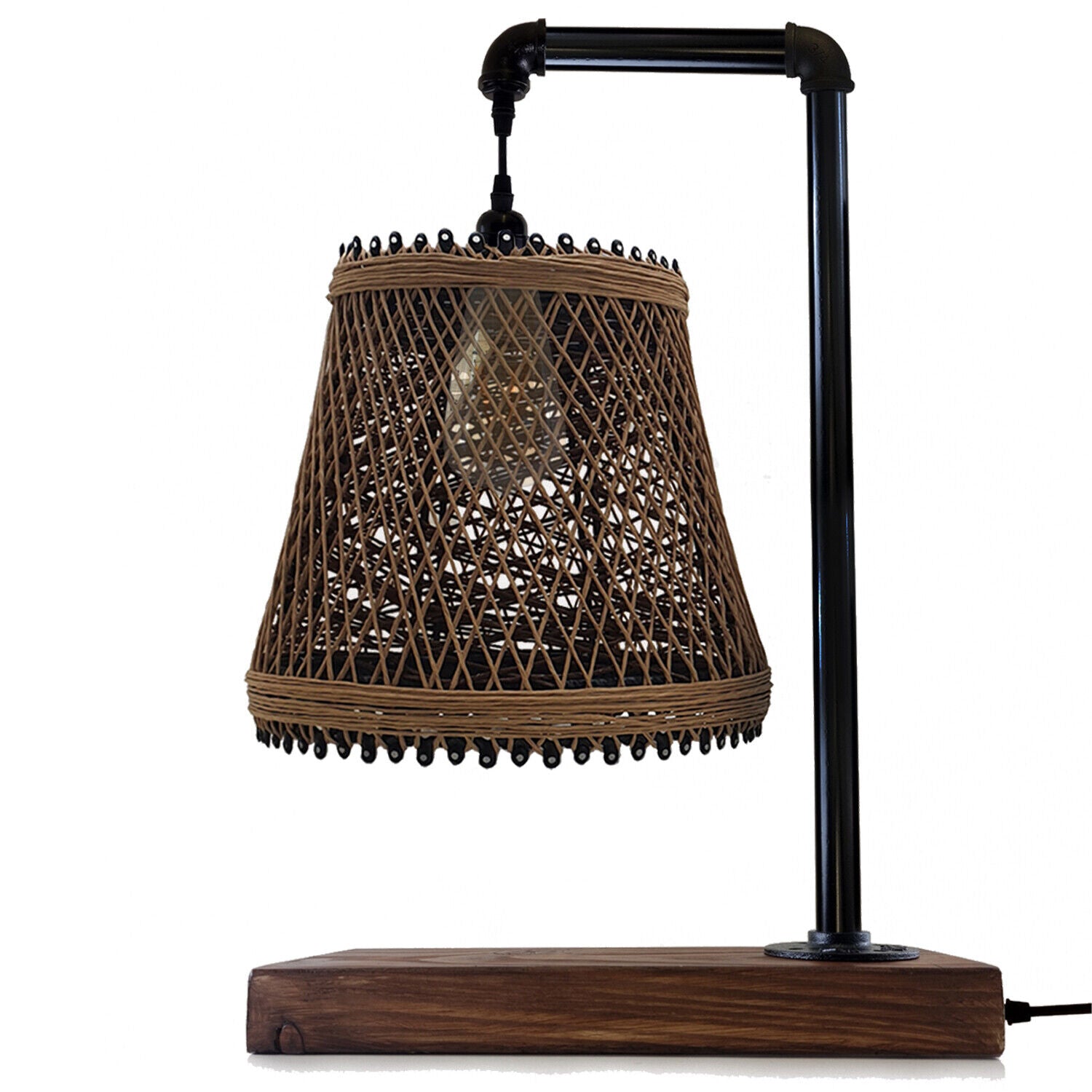 Industrial Vintage Ratio E27 Bedside Table Lamp Light Cage LED Bulb Lighting Desk Lamp~3706 - LEDSone UK Ltd