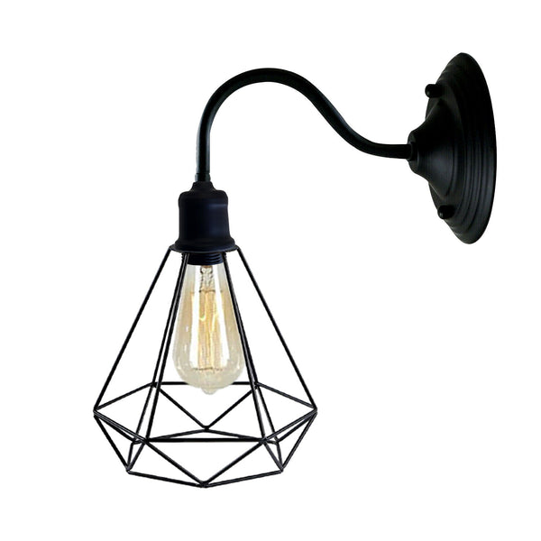 Moderne industriële vintage binnenwandlamp in zwarte kleur, lampfitting E27, VK~3676 – Ja / Zwart