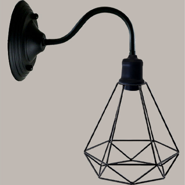 Moderne industriële vintage binnenwandlamp in zwarte kleur, lampfitting E27, VK~3676 – Nee / Zwart
