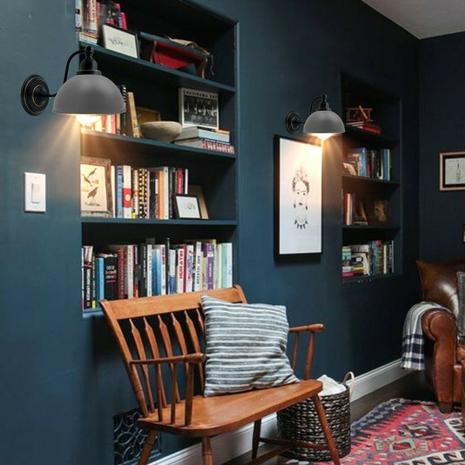 industrial vintage retro grey wall sconces e27 uk holders