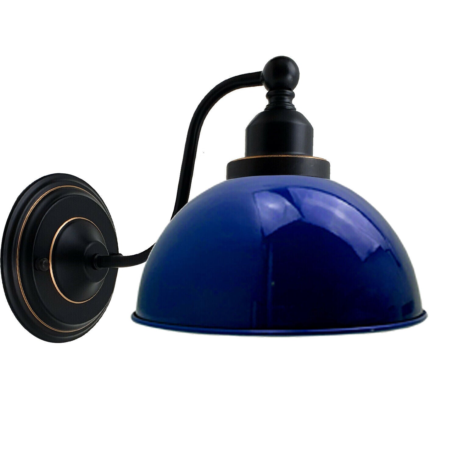 industrial vintage retro navy blue wall sconces e27 uk holders