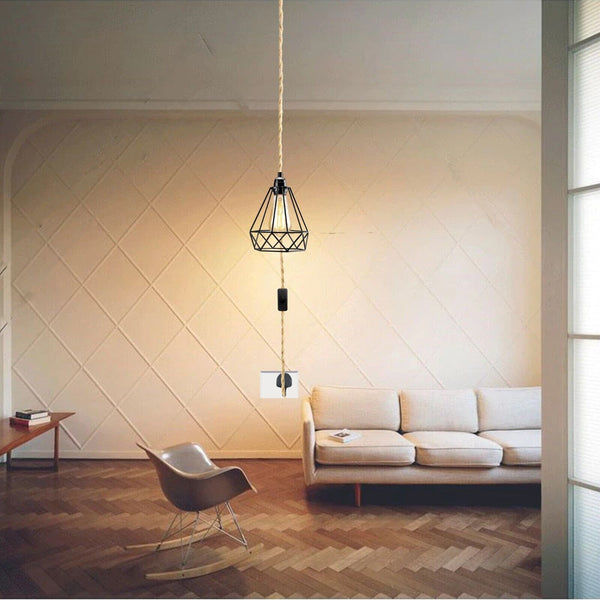 E27 Natuurlijk henneptouw Code met stekker hanglamp licht ~ 3693 – Nee