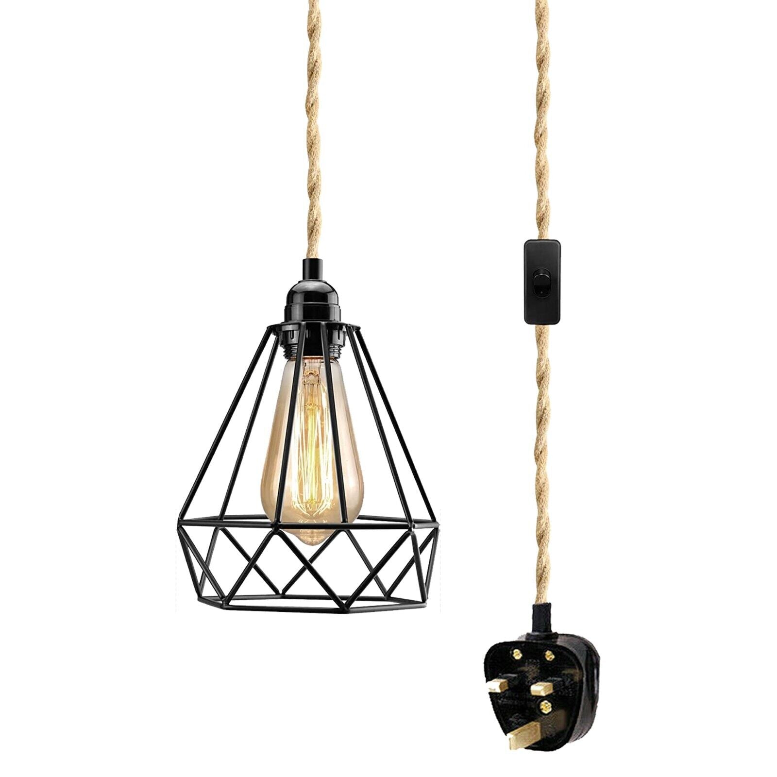 E27 Plug In Pendant Lamp Light