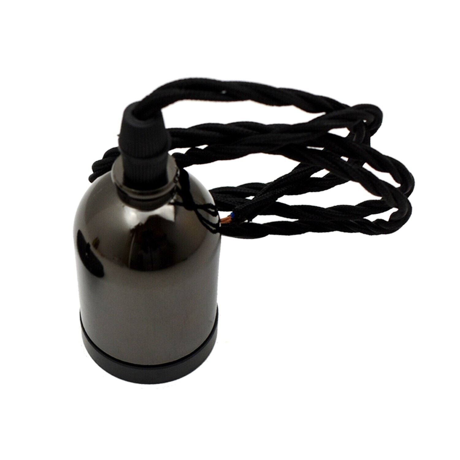 Modern Pendant Light Fabric Wire Black Ceiling Rose E27 Suspension Light Lamp Holder~3683 - LEDSone UK Ltd