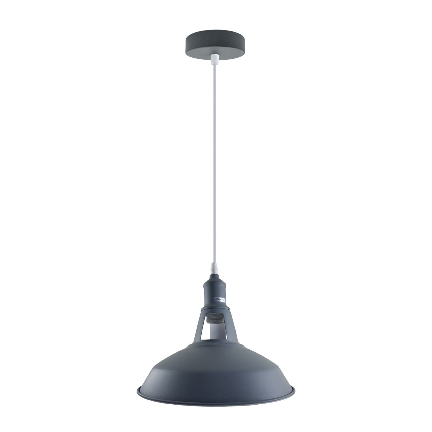 Industrial Vintage Modern Metal Retro  E27 Ceiling Grey Barn Slotted Pendant Shade~3737 - LEDSone UK Ltd