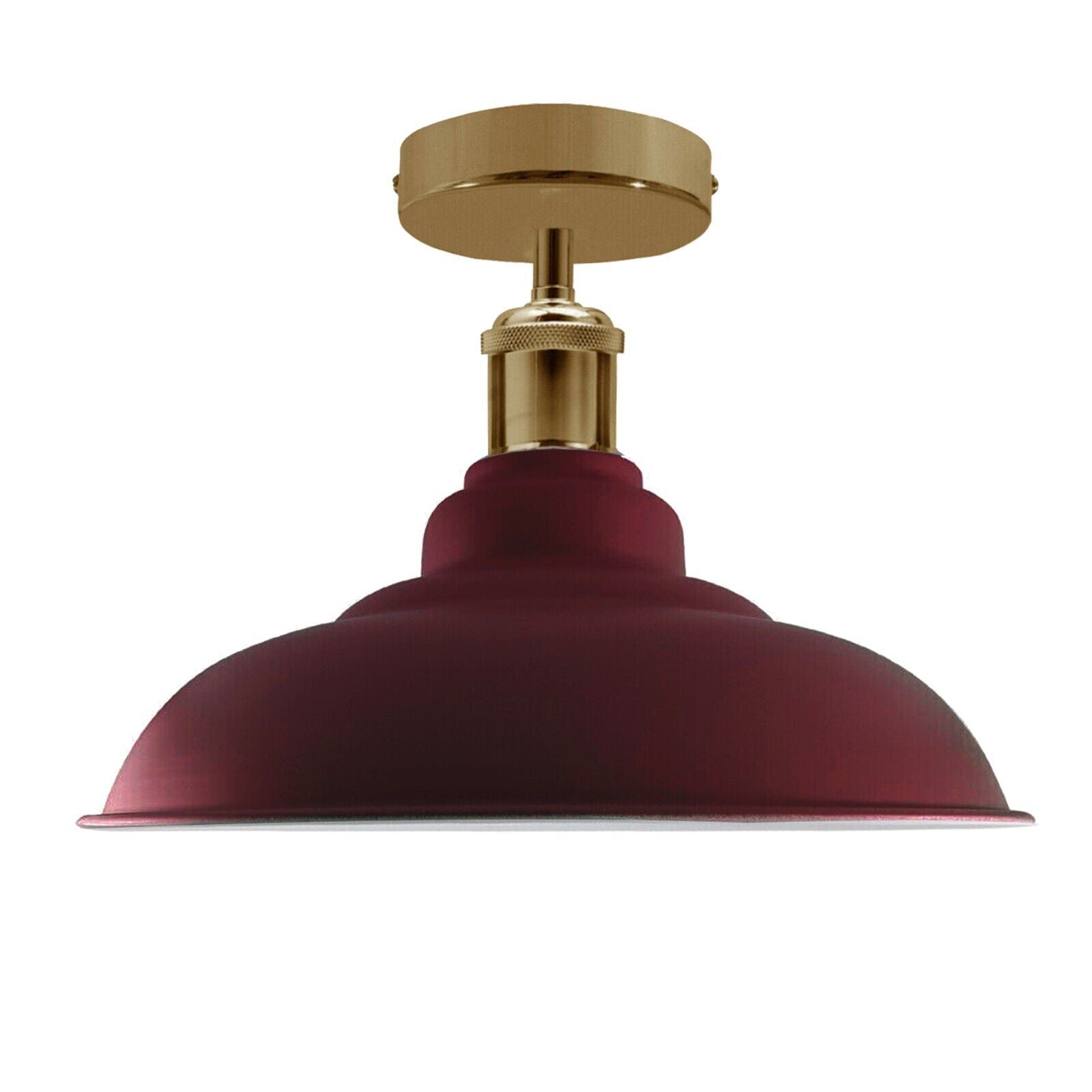 Industrial Vintage Retro Flush Mount Glossy Shade Burgundy colour