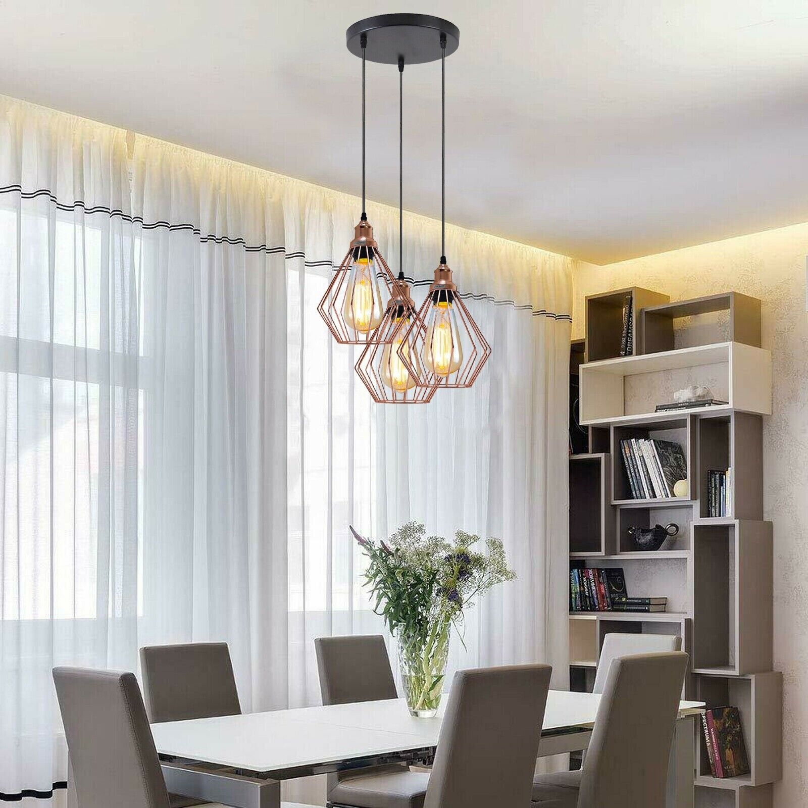 Rustic Cage Pendant Light | Unique Ceiling Fixture 