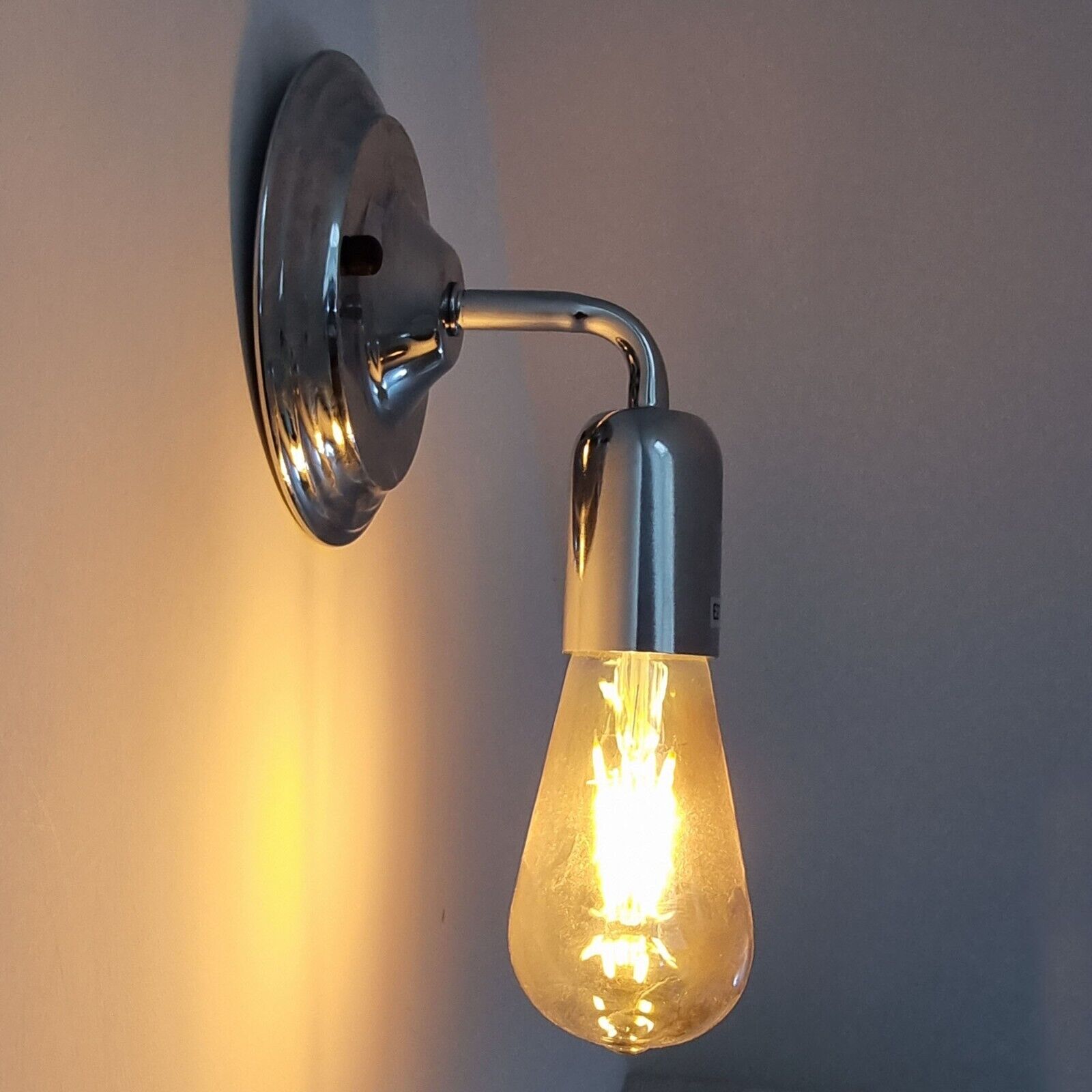 Industrial Vintage Retro Polished Sconce Chrome Wall Light Lamp~3788 - LEDSone UK Ltd