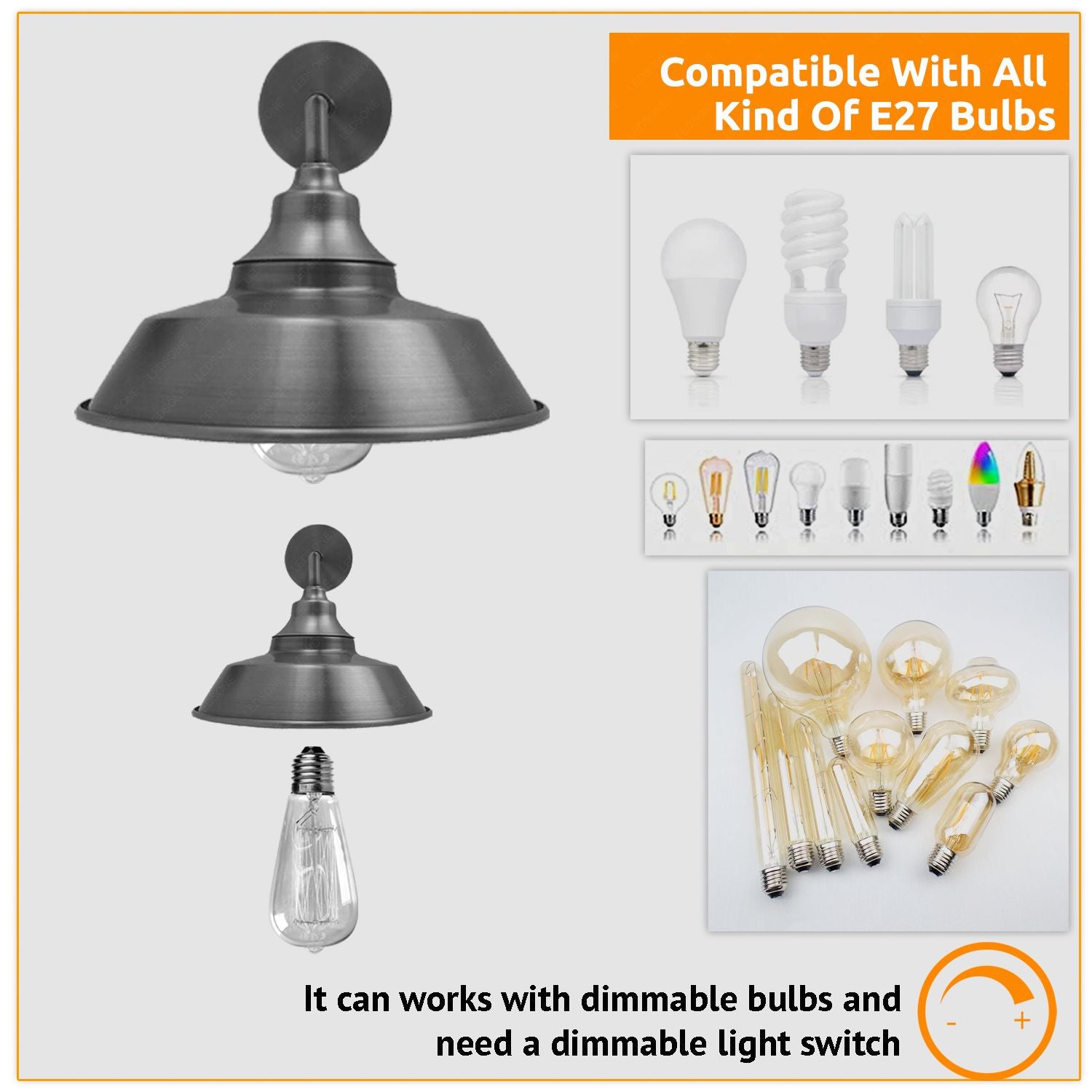 Vintage Retro Wall Lamp Indoor E27 Edison  Industrial Lighting Sconces Lights for Kitchen Bar Living Room Cafe Wall Light