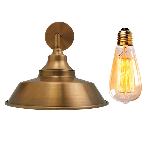 Industriële vintage retro wandlamp voor binnen E27 Edison satijnnikkel wandlampen~3811 – Ja / Geel messing