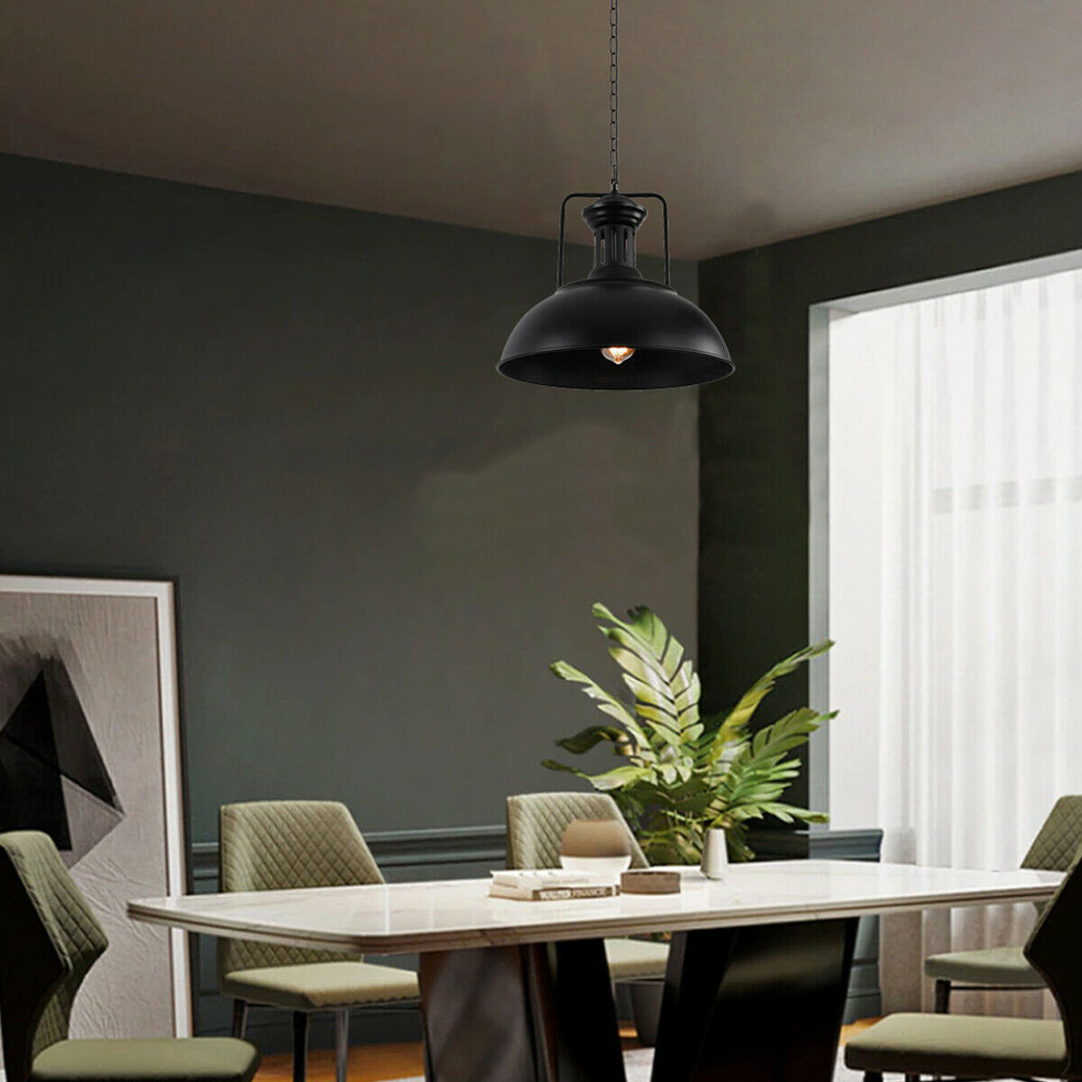  Hallway Island Lights black industrial pendant light UK