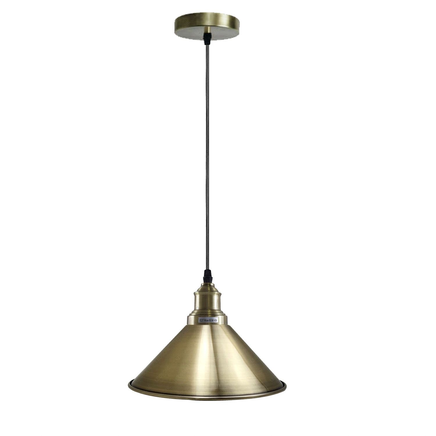 Vintage Pendant Ceiling Lighting Fixture with Metal cone Lampshade, E27, Hanging Lights, Ceiling Lamps for Kitchen, Hallway, Lantern, Dining Room, Bedroom, restaurant