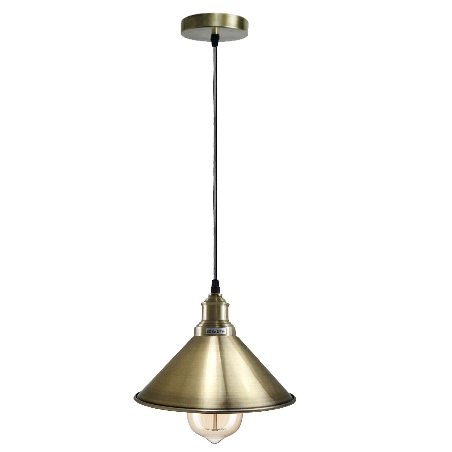 Vintage Pendant Ceiling Lighting Fixture with Metal cone Lampshade E27 Hanging Lights Ceiling Lamps for Kitchen Hallway Lantern Dining Room Bedroom restaurant