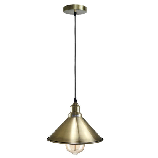 Vintage Pendant Ceiling Lighting Fixture with Metal cone Lampshade E27 Hanging Lights Ceiling Lamps for Kitchen Hallway Lantern Dining Room Bedroom restaurant