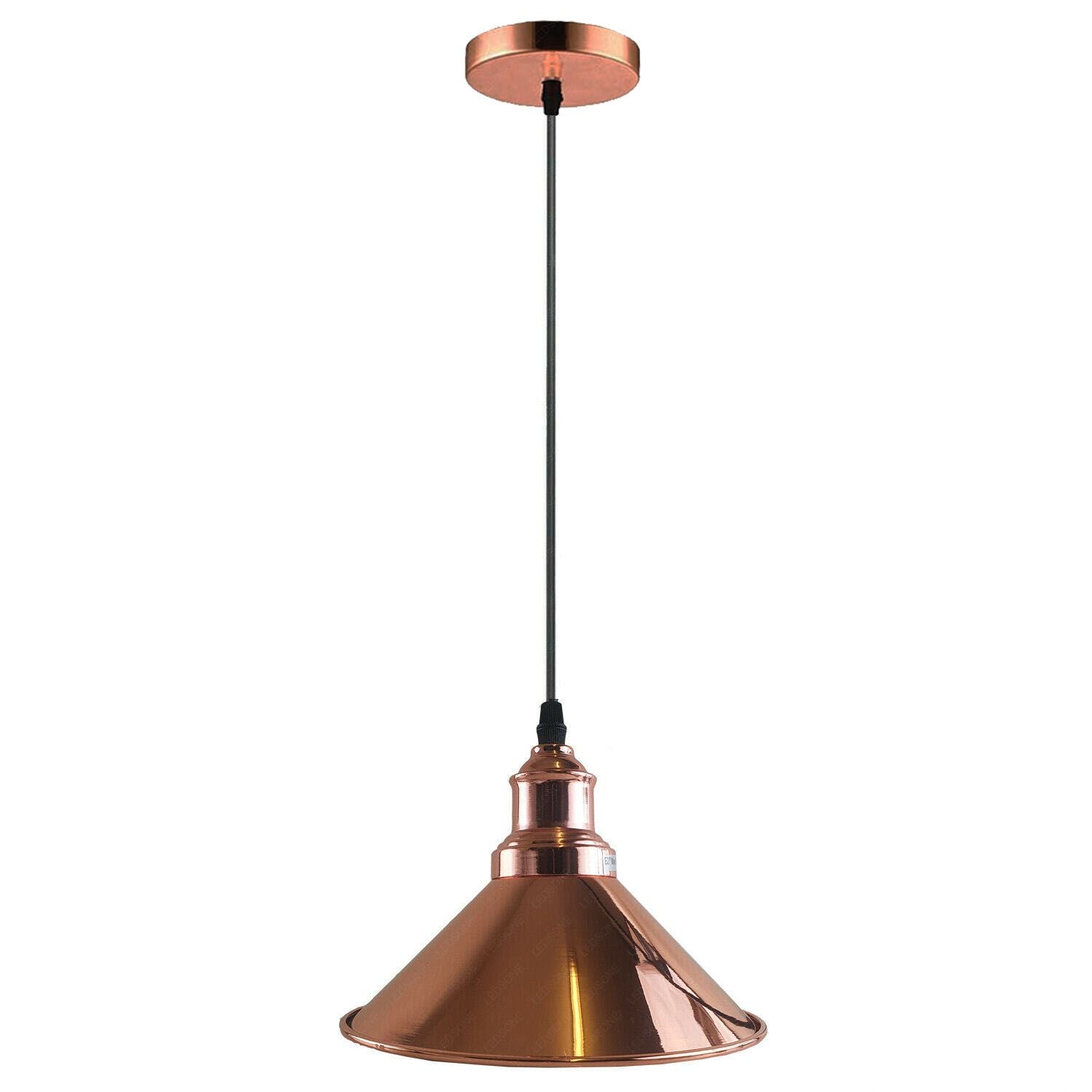 Vintage Pendant Ceiling Lighting Fixture with Metal cone Lampshade