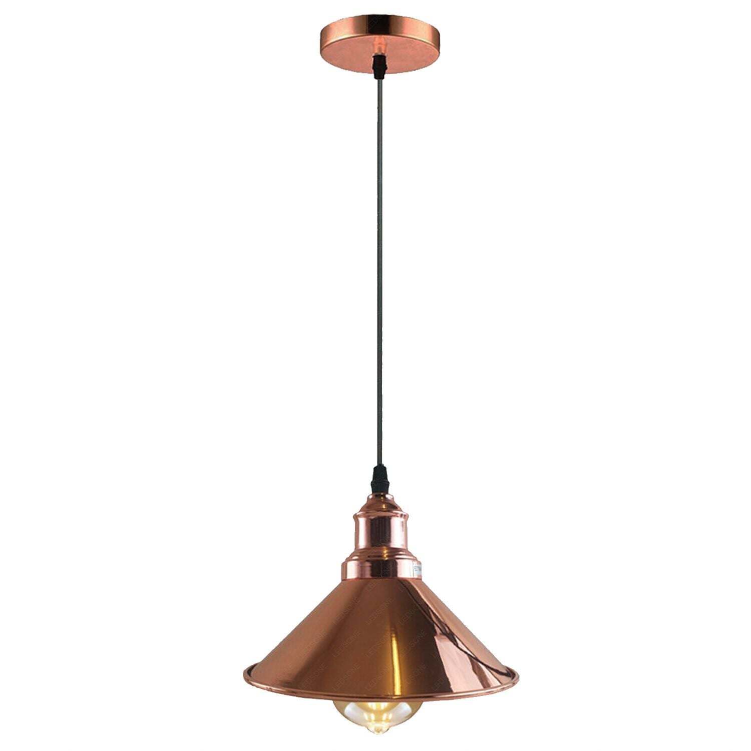 Vintage Pendant Ceiling Lighting Fixture with Metal cone Lampshade