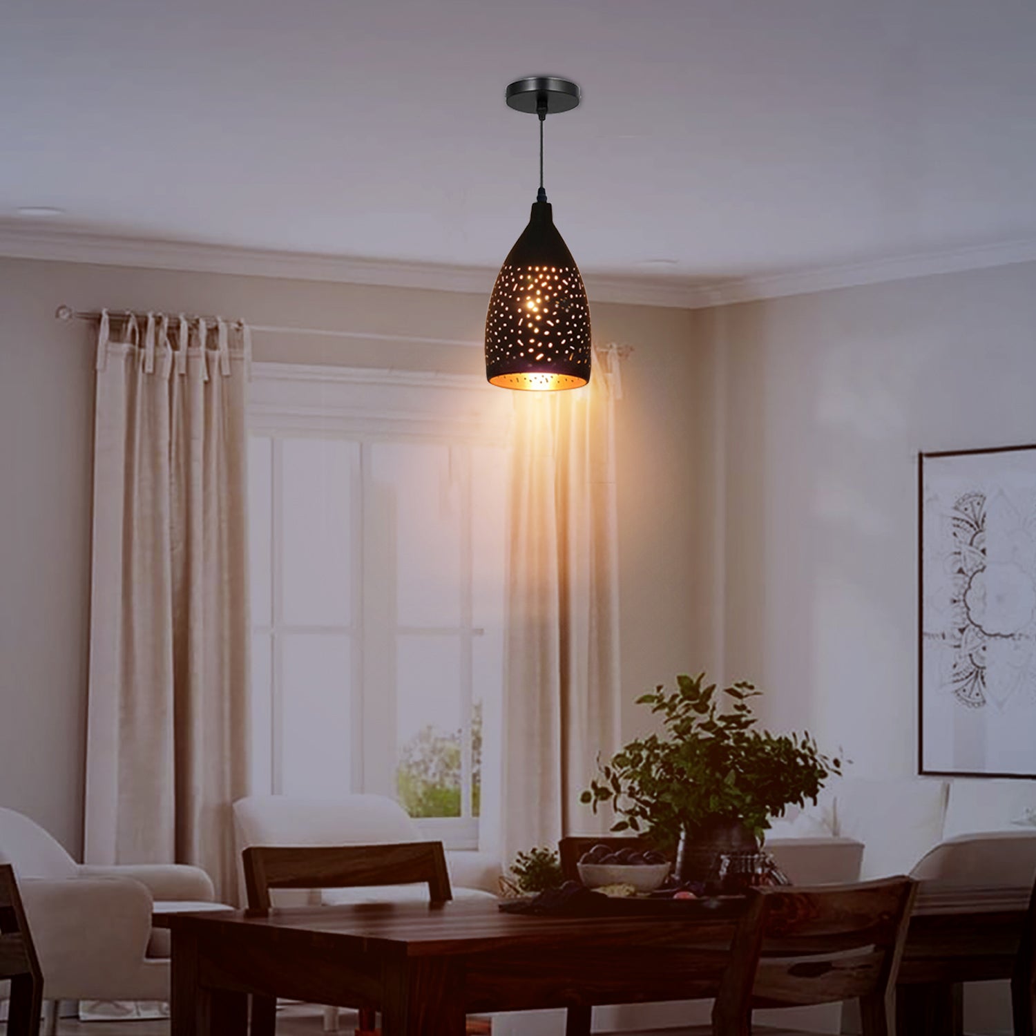 black cage pendant light
