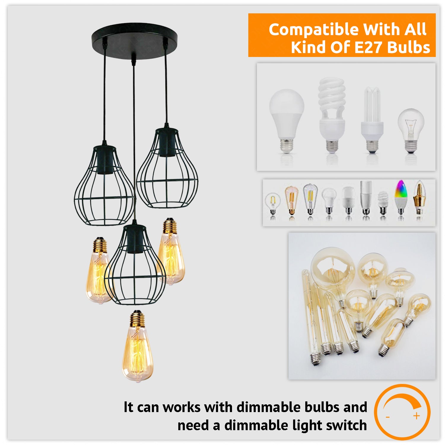 3-Way Cluster Lamp Fitting