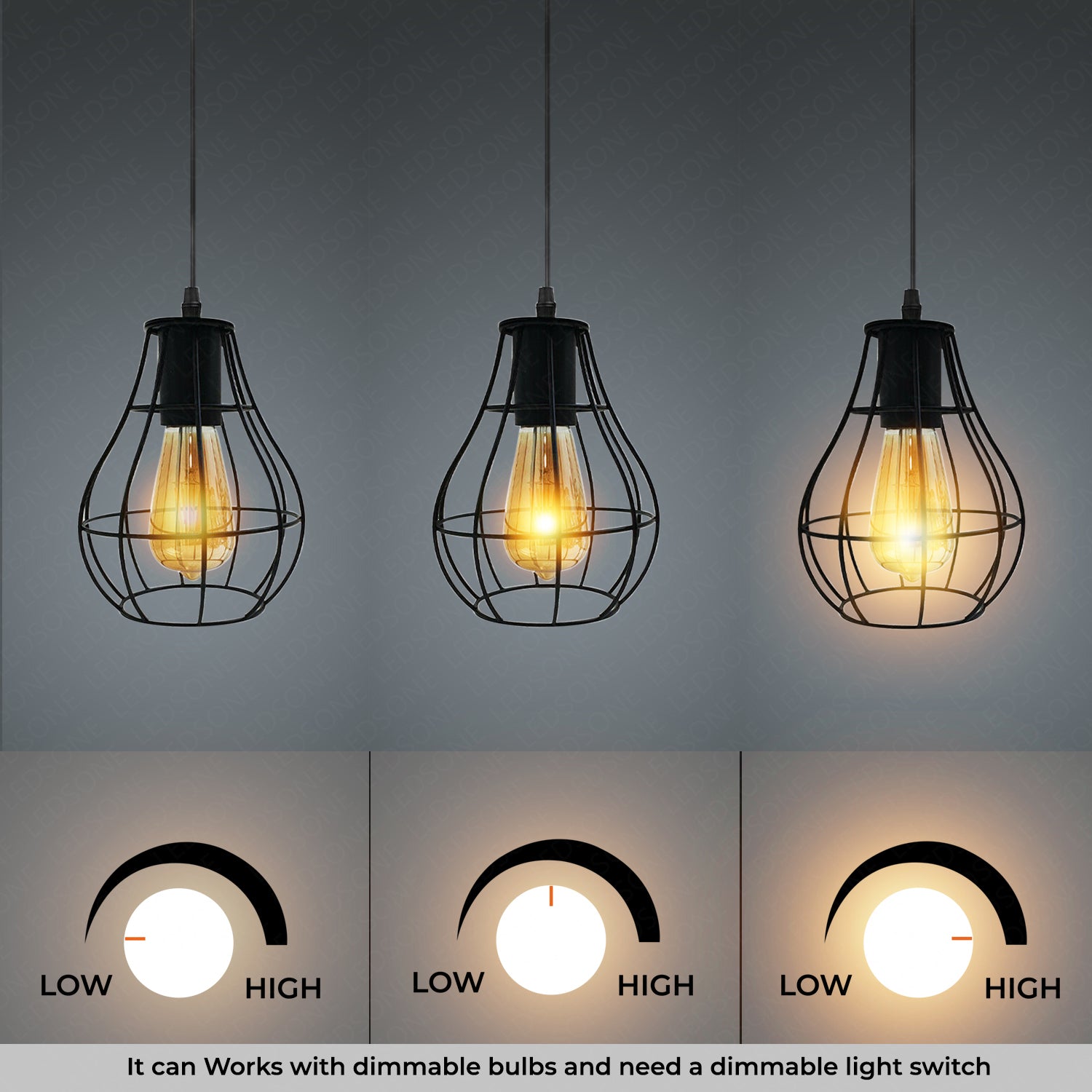 Black Hanging Lamp for Kitchen 