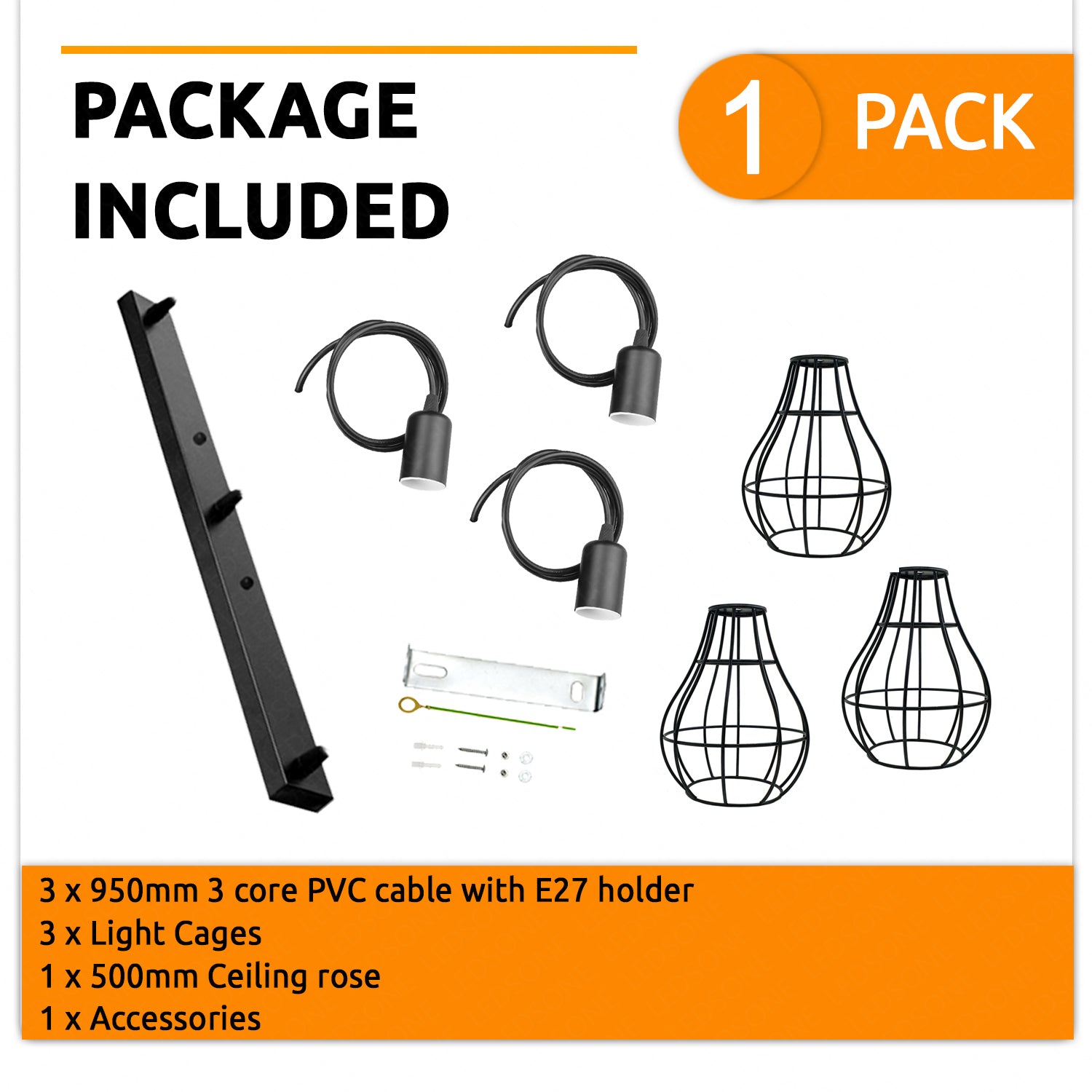  3-Lights  Hanging Pendant Lights 